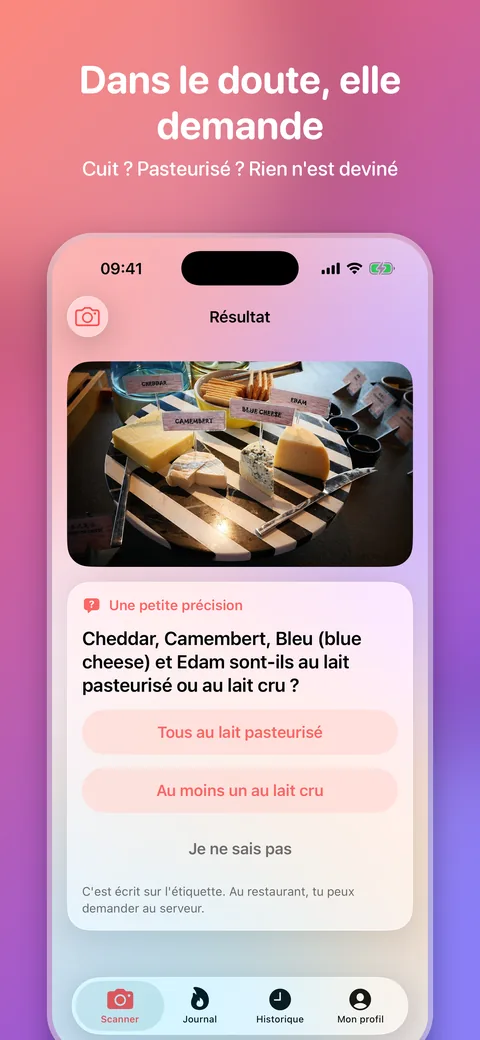 Question sur le fromage au lait cru