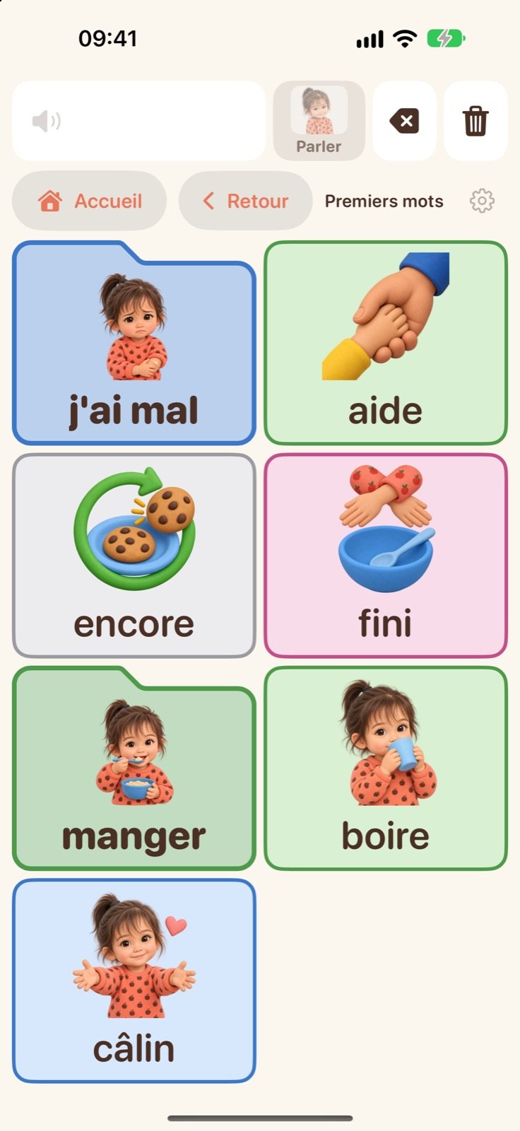 Grille de mots illustrés de La Voix de Zoé